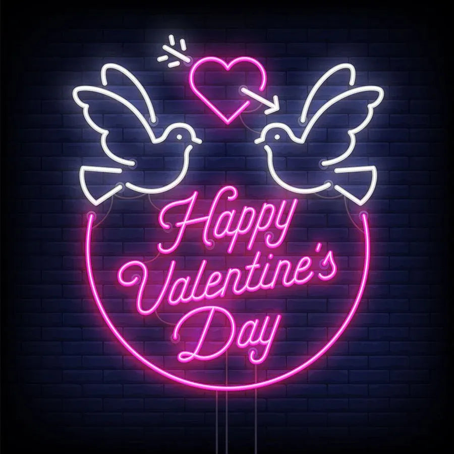 Happy Valentine's Day LED Neon Sign – Celebrate Love in Vibrant Style