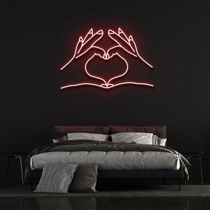 HEART HANDS - LED NEON SIGN-Neonsigns-45 x 90 cm-Red-Neon Brothers