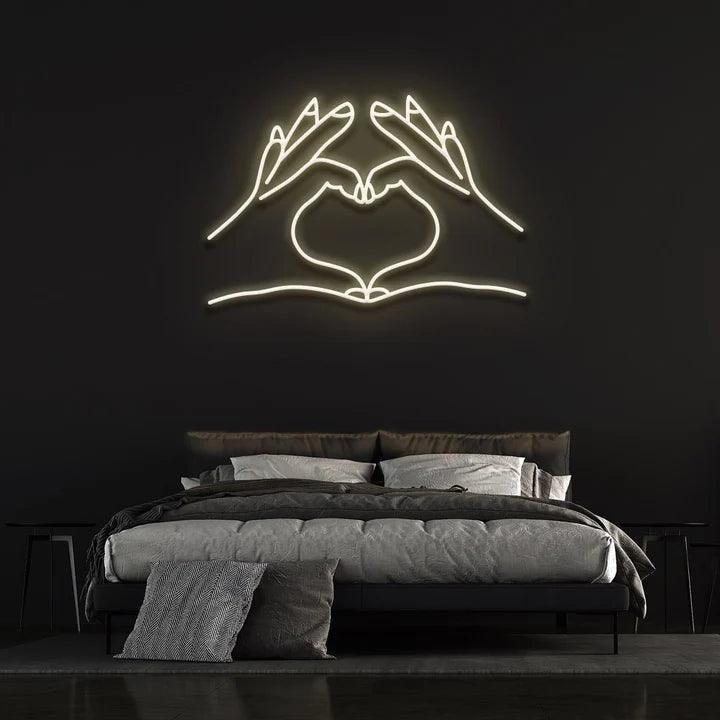 HEART HANDS - LED NEON SIGN-Neonsigns-45 x 90 cm-Warm White-Neon Brothers