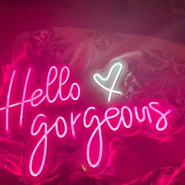 
Image of "Hello Gorgeous" Neon sign Hot pink