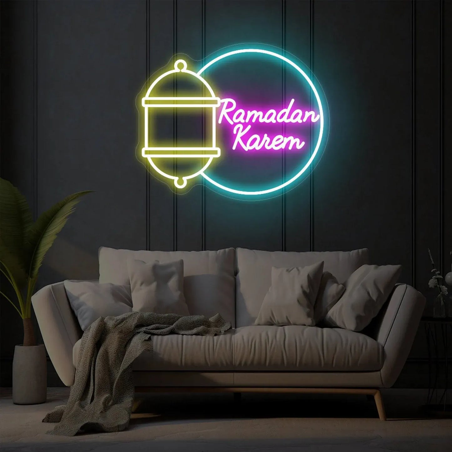 Ramadan Kareem Neon Light – Custom LED Decor for Ramadan & Eid Mubarak Celebrations, Perfect for Yard & Home Décor