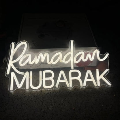 Ramadan Mubarak 2025 Neon Sign – Custom LED Light for Ramadan Celebrations, Perfect for Home, Yard & Mosque Décor