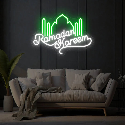 Green Ramadan Kareem Neon Sign 2025 – Custom Green LED Neon Light