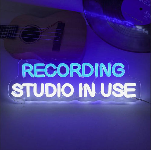 Light Up Recording Studio In Use Neon Sign