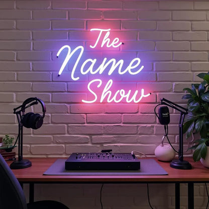 LED Neon Sign - The Name Show | Professional Decor for Podcast Studios & Creative Workspaces