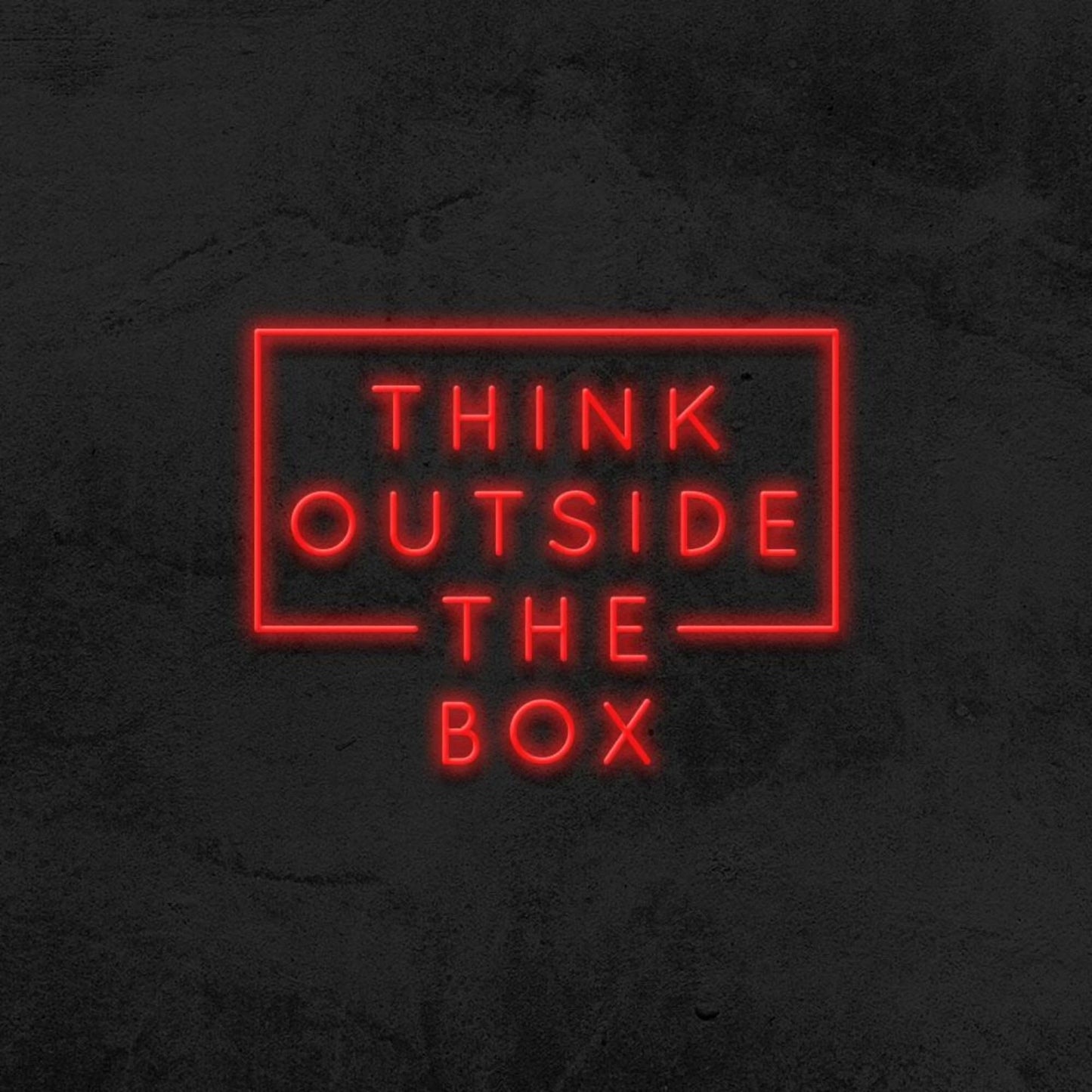 Think Outside the Box Neon Sign | Office Wall Art, Office Wall Decor, Office Neon Sign