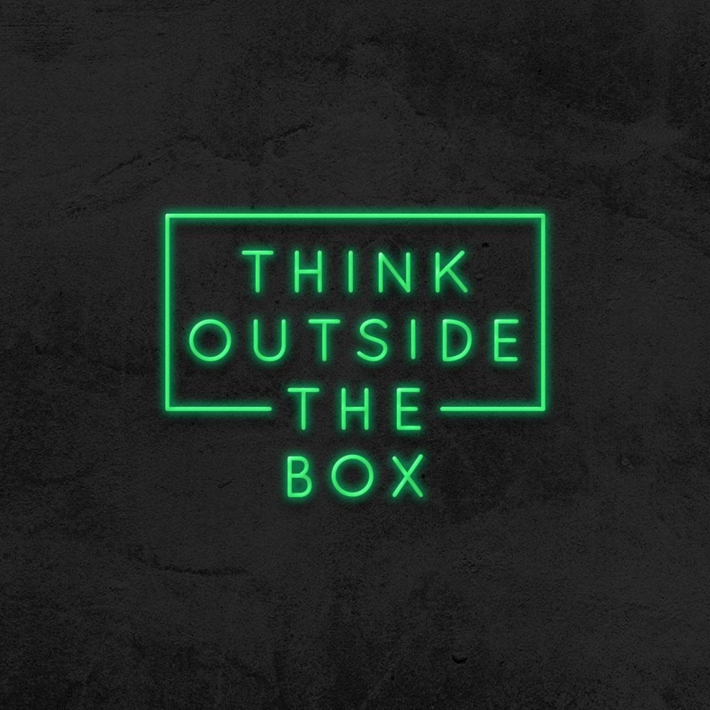 Think Outside the Box Neon Sign | Office Wall Art, Office Wall Decor, Office Neon Sign