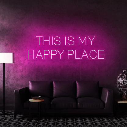 This Is My Happy Place Neon Sign | LED Wall Art for Bedroom, Living Room, Office, and Studio