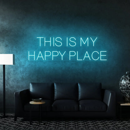 This Is My Happy Place Neon Sign | LED Wall Art for Bedroom, Living Room, Office, and Studio