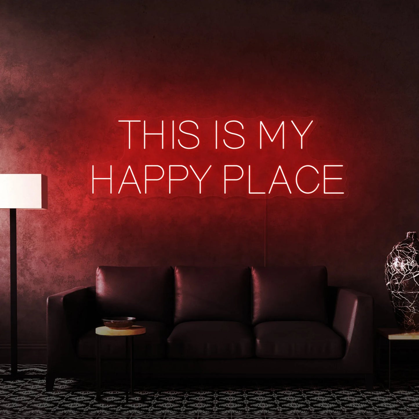 This Is My Happy Place Neon Sign | LED Wall Art for Bedroom, Living Room, Office, and Studio