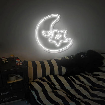 Stars & Moon Neon Sign – A Dreamy Glow for Any Space