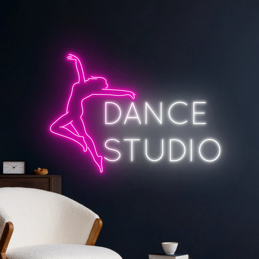 Dance Studio Neon Sign | Custom Dancer LED Sign | Customizable Neon Light for Dance Studios, Playrooms, & Bedrooms