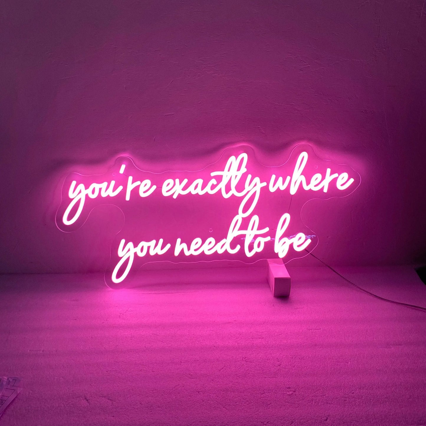 You're Exactly Where You Need to Be Custom Neon Sign | Inspirational Wall Art for Bedroom or Office