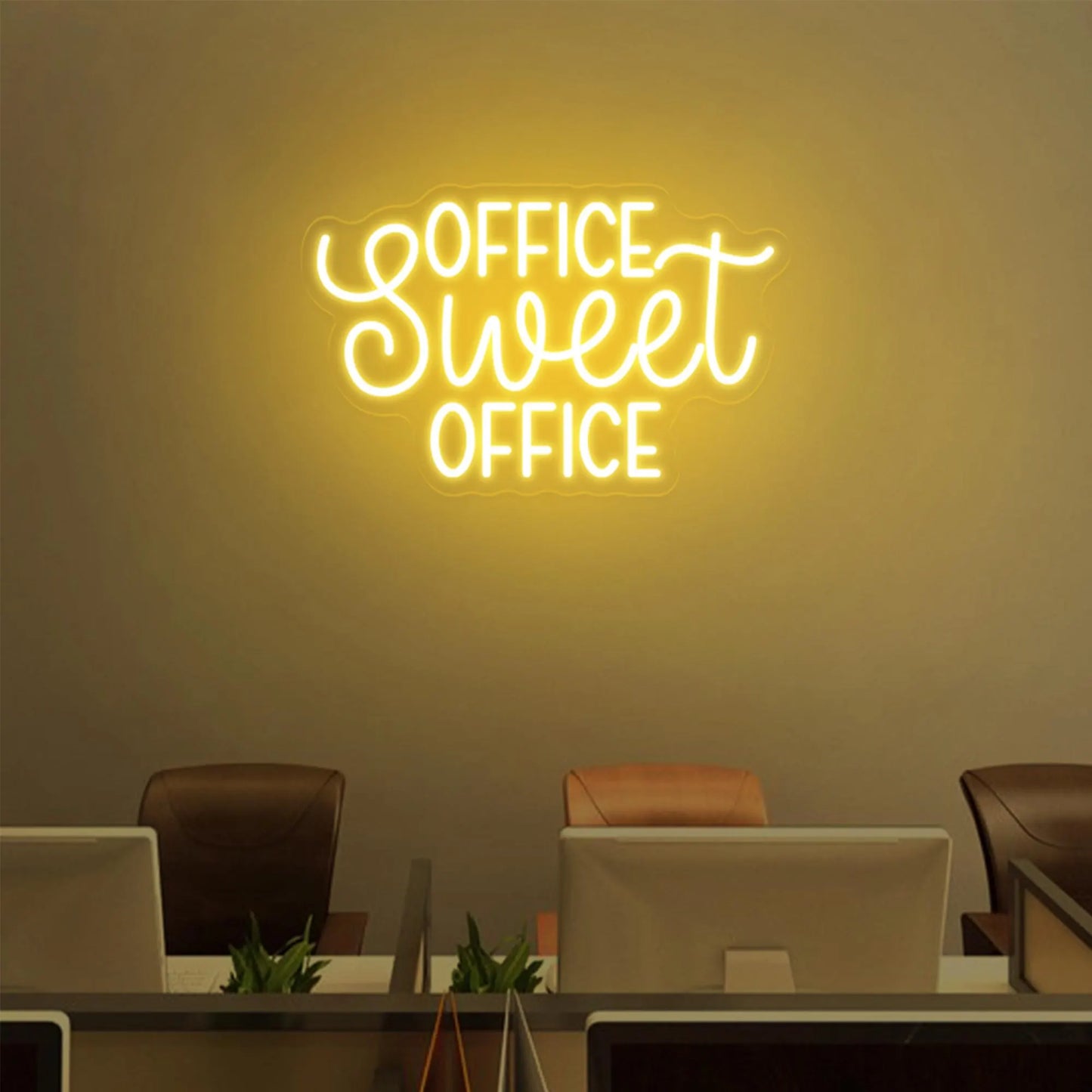 Office Sweet Office Neon Sign | Retro Office Wall Art, Home Office Decor, Work From Home Sign