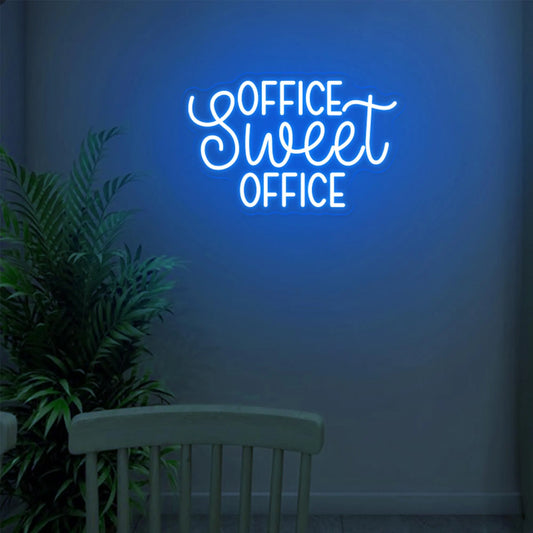 Office Sweet Office Neon Sign | Retro Office Wall Art, Home Office Decor, Work From Home Sign