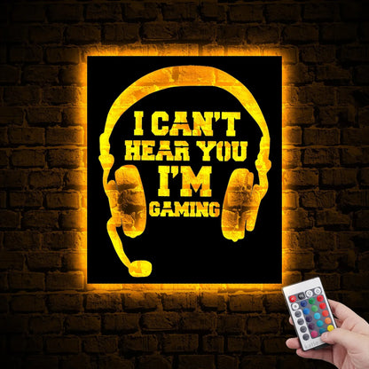 I Can't Hear You I'm Gaming Neon LED Wall Sign | Gamer Headset, Game Zone Sign, Gamer Name Sign | Game Room Decor