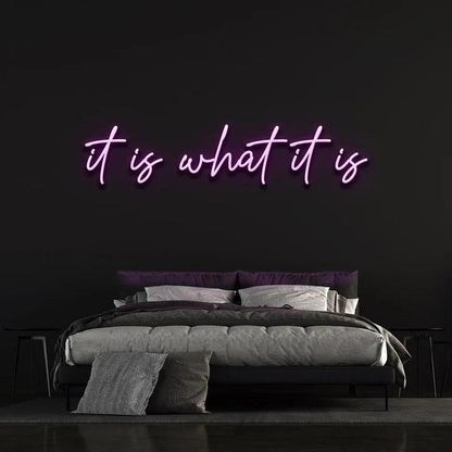 IT IS WHAT IT IS - LED NEON SIGN-Neonsigns-45 x 90 cm-Purple-Neon Brothers