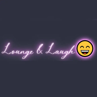 Lounge & Laugh Neon Bar Sign with Emoji