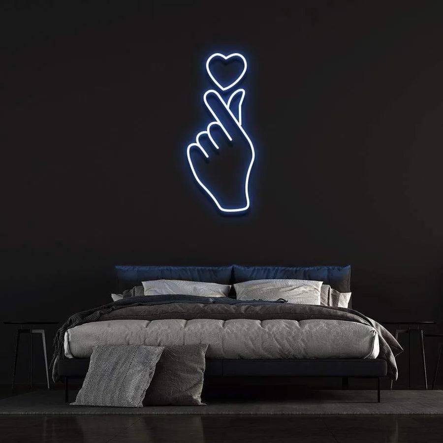 'LOVE AT YOUR FINGERTIPS' Neon Sign-Neonsigns-45 x 90 cm-Blue-Neon Brothers