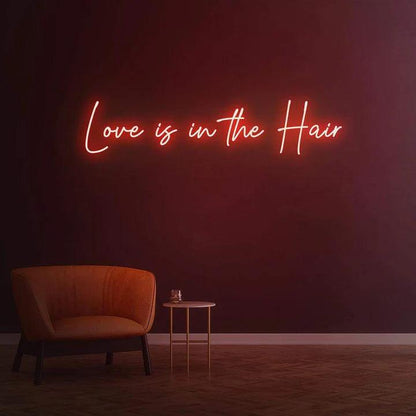 LOVE IS IN THE HAIR - LED NEON SIGN-Neonsigns-45 x 90 cm-Red-Neon Brothers