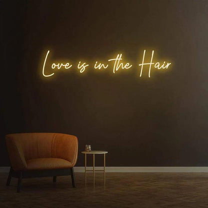 LOVE IS IN THE HAIR - LED NEON SIGN-Neonsigns-45 x 90 cm-Warm White-Neon Brothers