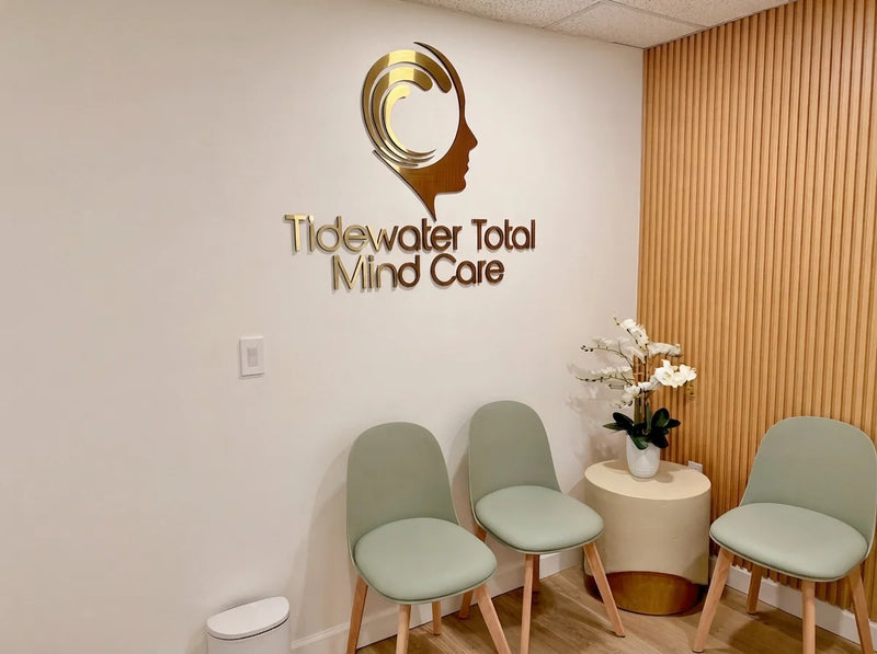 Custom gold 3D wall sign for Tidewater Total Mind Care – Brisbane, QLD – Neon Brothers