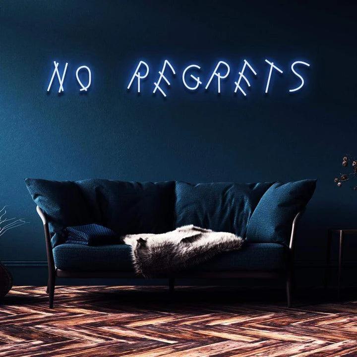 "No Regrets" Neon Sign-Neonsigns-45 x 90 cm-Blue-Cut to Shape-Neon Brothers