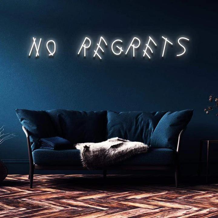 "No Regrets" Neon Sign-Neonsigns-45 x 90 cm-White-Cut to Shape-Neon Brothers