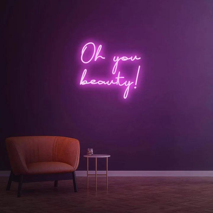 Oh you beauty - LED Neon Sign-Neonsigns-45 x 90 cm-Pink-Neon Brothers