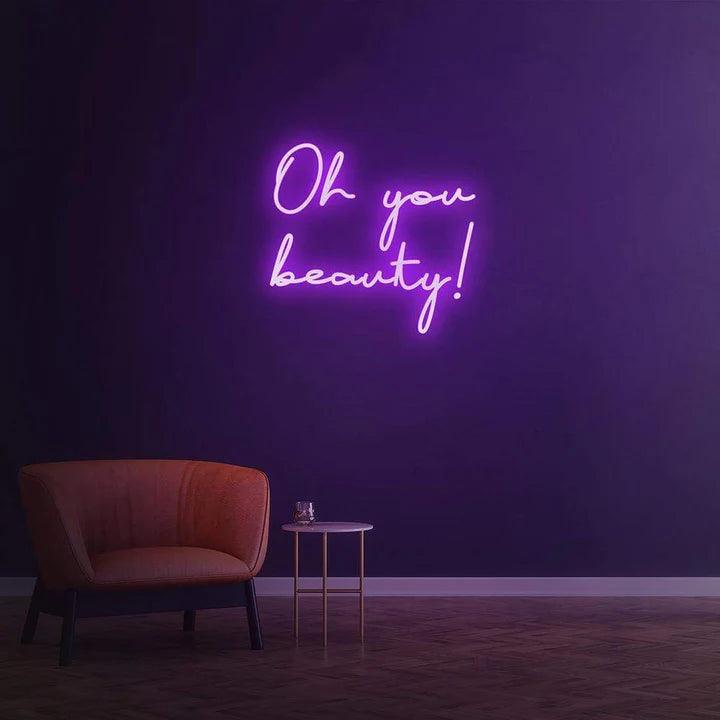 Oh you beauty - LED Neon Sign-Neonsigns-45 x 90 cm-Purple-Neon Brothers