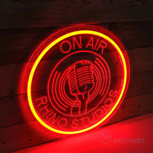 Custom Music Audio Studio Neon Sign | Personalized Microphone & Headphones Name Sign