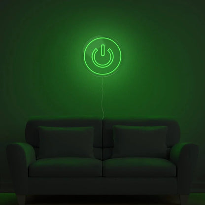 Power Button Neon Sign – LED Neon Light for Modern Home & Office Decor