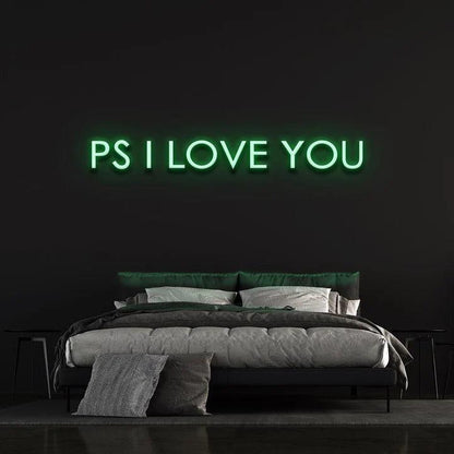 P.S I LOVE YOU - LED NEON SIGN-Neonsigns-45 x 90 cm-Green-Neon Brothers