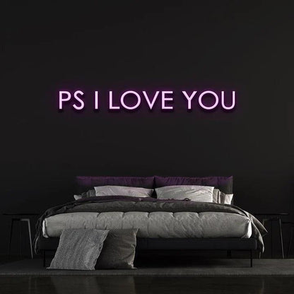 P.S I LOVE YOU - LED NEON SIGN-Neonsigns-45 x 90 cm-Purple-Neon Brothers