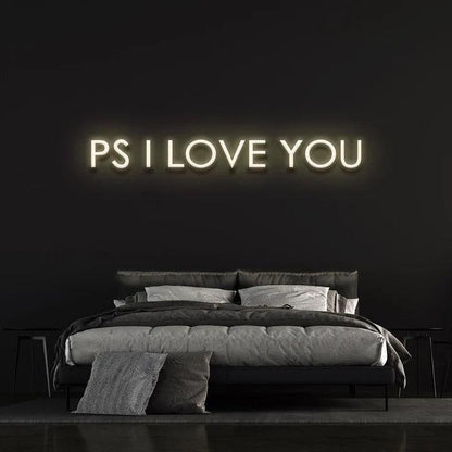 P.S I LOVE YOU - LED NEON SIGN-Neonsigns-45 x 90 cm-Warm White-Neon Brothers