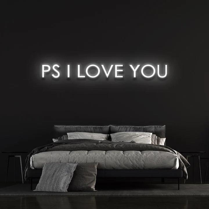 P.S I LOVE YOU - LED NEON SIGN-Neonsigns-45 x 90 cm-White-Neon Brothers