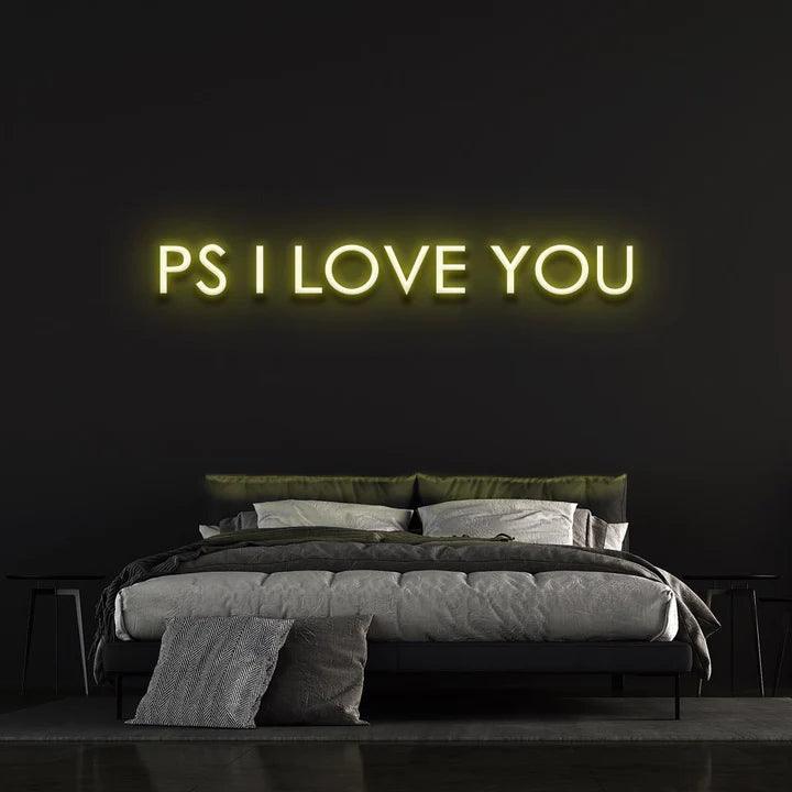 P.S I LOVE YOU - LED NEON SIGN-Neonsigns-45 x 90 cm-Yellow-Neon Brothers