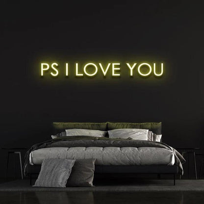 P.S I LOVE YOU - LED NEON SIGN-Neonsigns-45 x 90 cm-Yellow-Neon Brothers