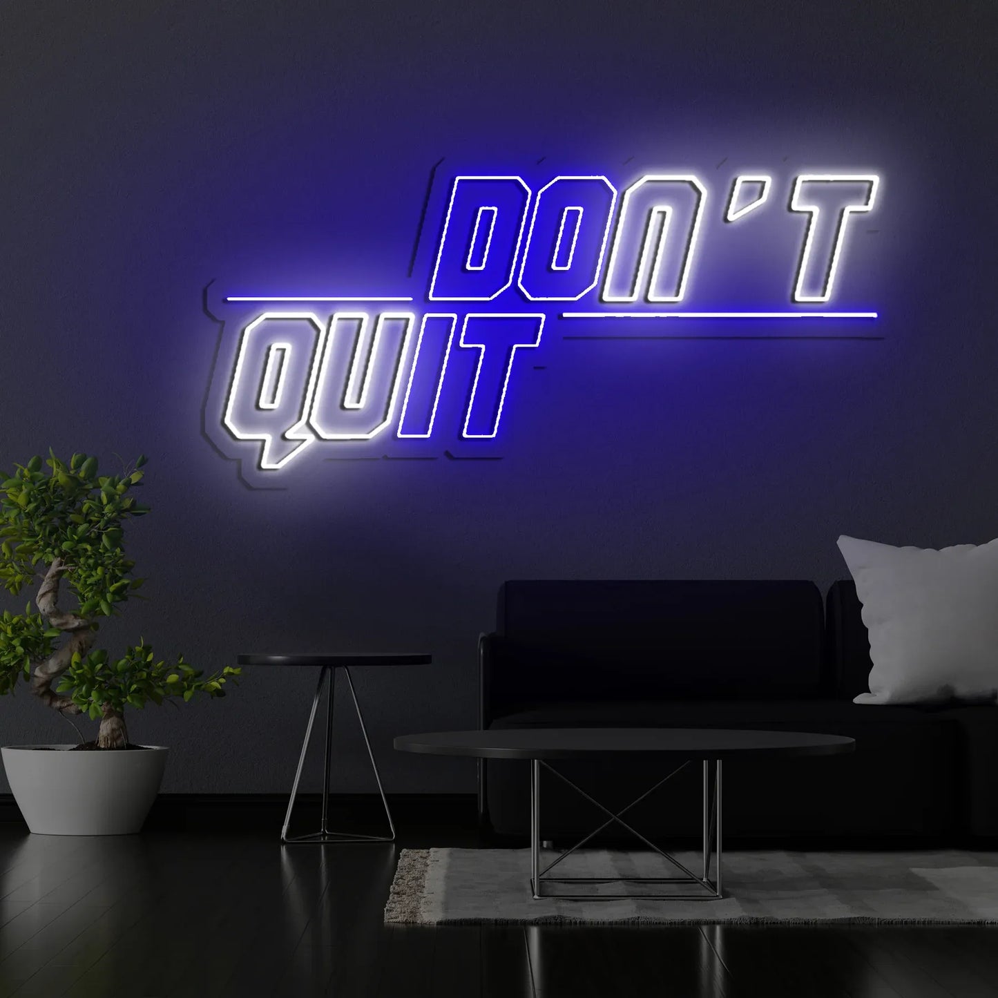 Don't Quit Neon Sign | Motivational LED Light for Gym, Office, Bedroom, or Living Room Decor