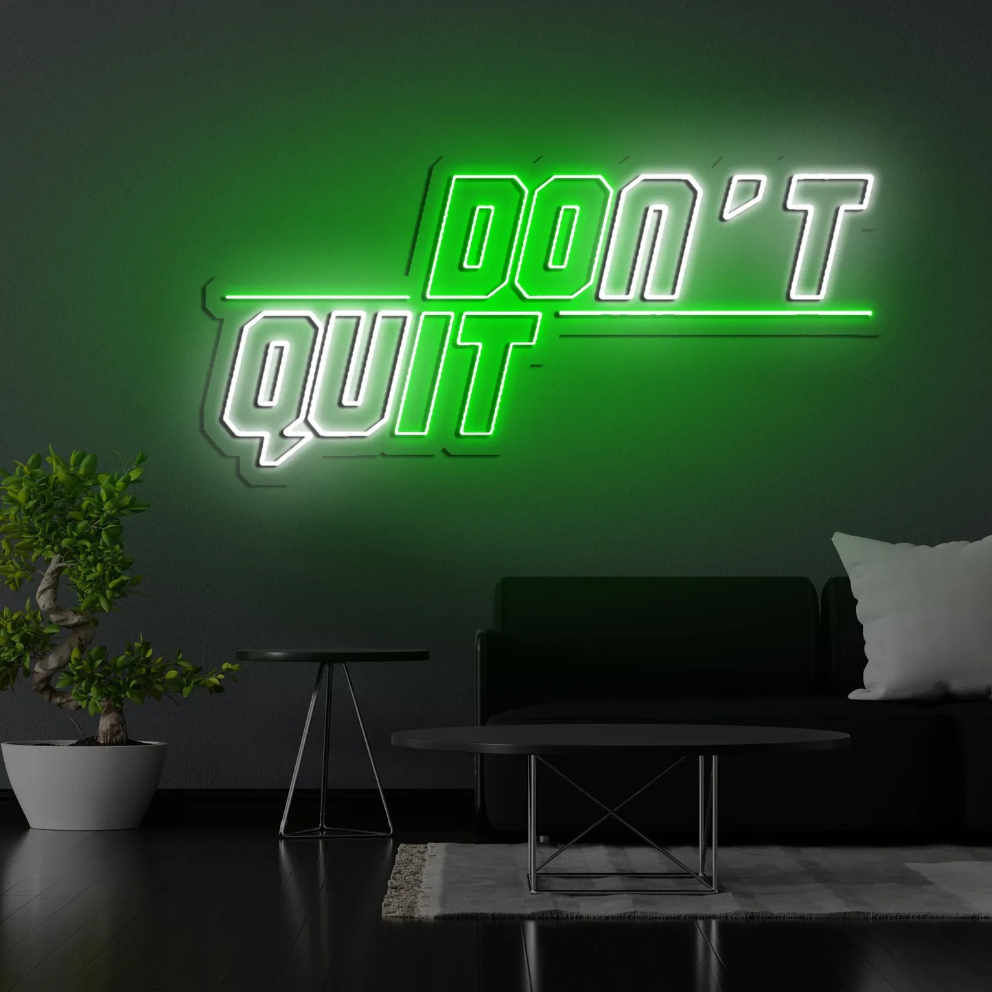 Don't Quit Neon Sign | Motivational LED Light for Gym, Office, Bedroom, or Living Room Decor