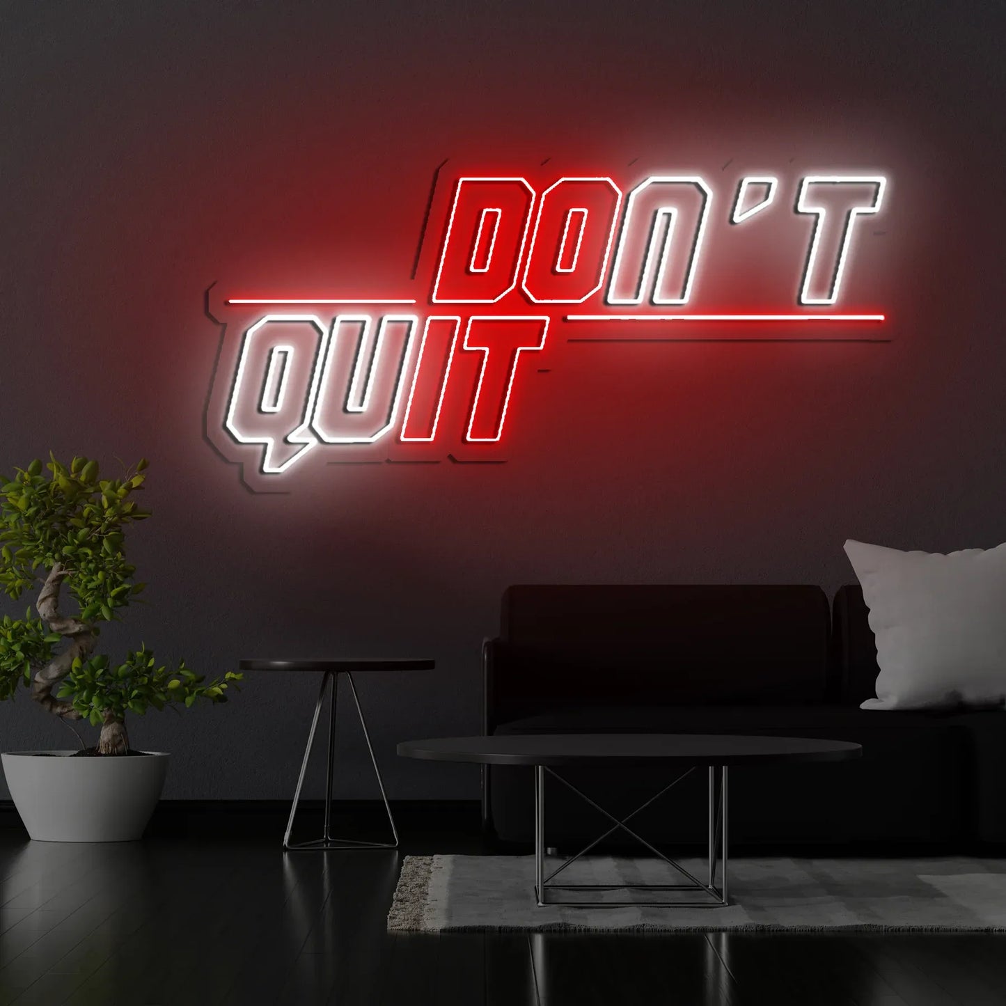 Don't Quit Neon Sign | Motivational LED Light for Gym, Office, Bedroom, or Living Room Decor