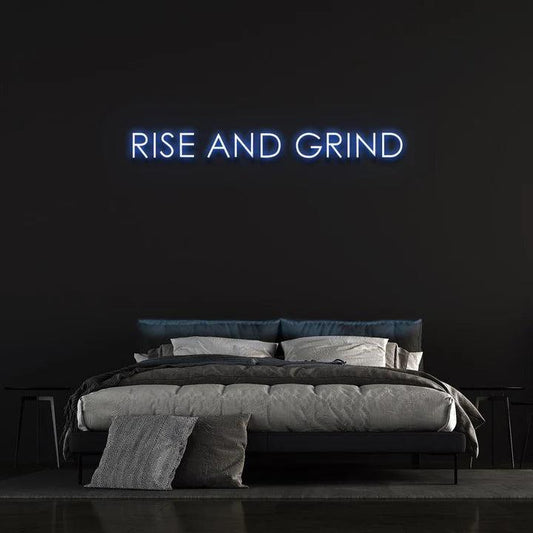 RISE AND GRIND NEON SIGN-Neonsigns-Blue-45 x 90 cm-No-Neon Brothers