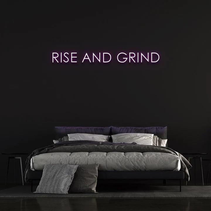 RISE AND GRIND NEON SIGN-Neonsigns-Purple-45 x 90 cm-No-Neon Brothers