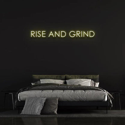 RISE AND GRIND NEON SIGN-Neonsigns-Yellow-45 x 90 cm-No-Neon Brothers