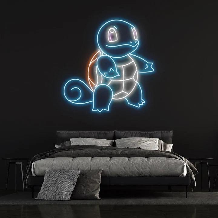 "SQUIRTLE" - POKEMON NEON SIGN-Neonsigns-45 x 90 cm-Cut to Shape-Neon Brothers