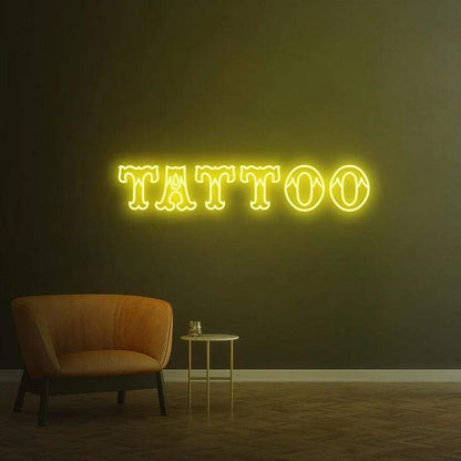 Tattoo - LED Neon Sign-Neonsigns-45 x 90 cm-Yellow-Neon Brothers