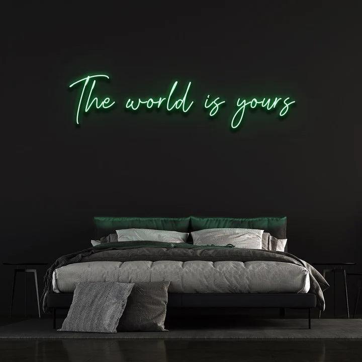 THE WORLD IS YOURS NEON SIGN-Neonsigns-Green-45 x 90 cm-Neon Brothers