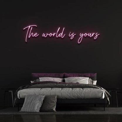 THE WORLD IS YOURS NEON SIGN-Neonsigns-Pink-45 x 90 cm-Neon Brothers