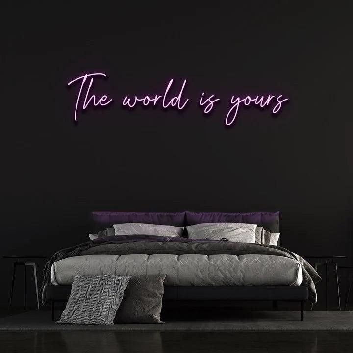 THE WORLD IS YOURS NEON SIGN-Neonsigns-Purple-45 x 90 cm-Neon Brothers