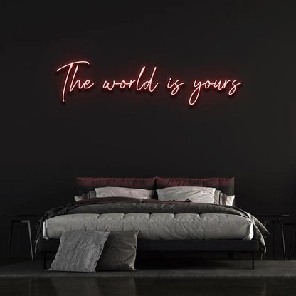 THE WORLD IS YOURS NEON SIGN-Neonsigns-Red-45 x 90 cm-Neon Brothers